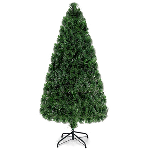 Artificial, Pre-Lit Fiber Optic PVC Christmas Tree-5 ft
