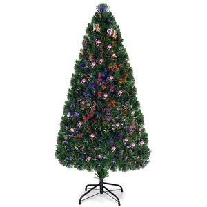 Artificial, Pre-Lit Fiber Optic PVC Christmas Tree-5 ft view 3