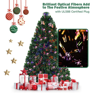 Artificial, Pre-Lit Fiber Optic PVC Christmas Tree-5 ft view 6