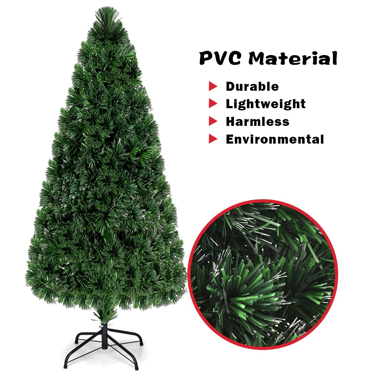 3' / 4' / 5' / 6' Fiber Optic Artificial PVC Christmas Tree-6 ft view 9