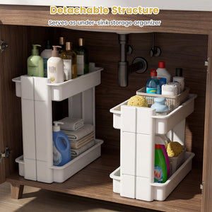 3/4-Tier Rolling Utility Cart with Detachable Trays and Smooth Wheels-4-Tier view 6