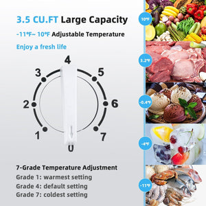 3.5/5 Cu.ft Compact Chest Freezer with Removable Storage Basket-3.5 Cubic view 5