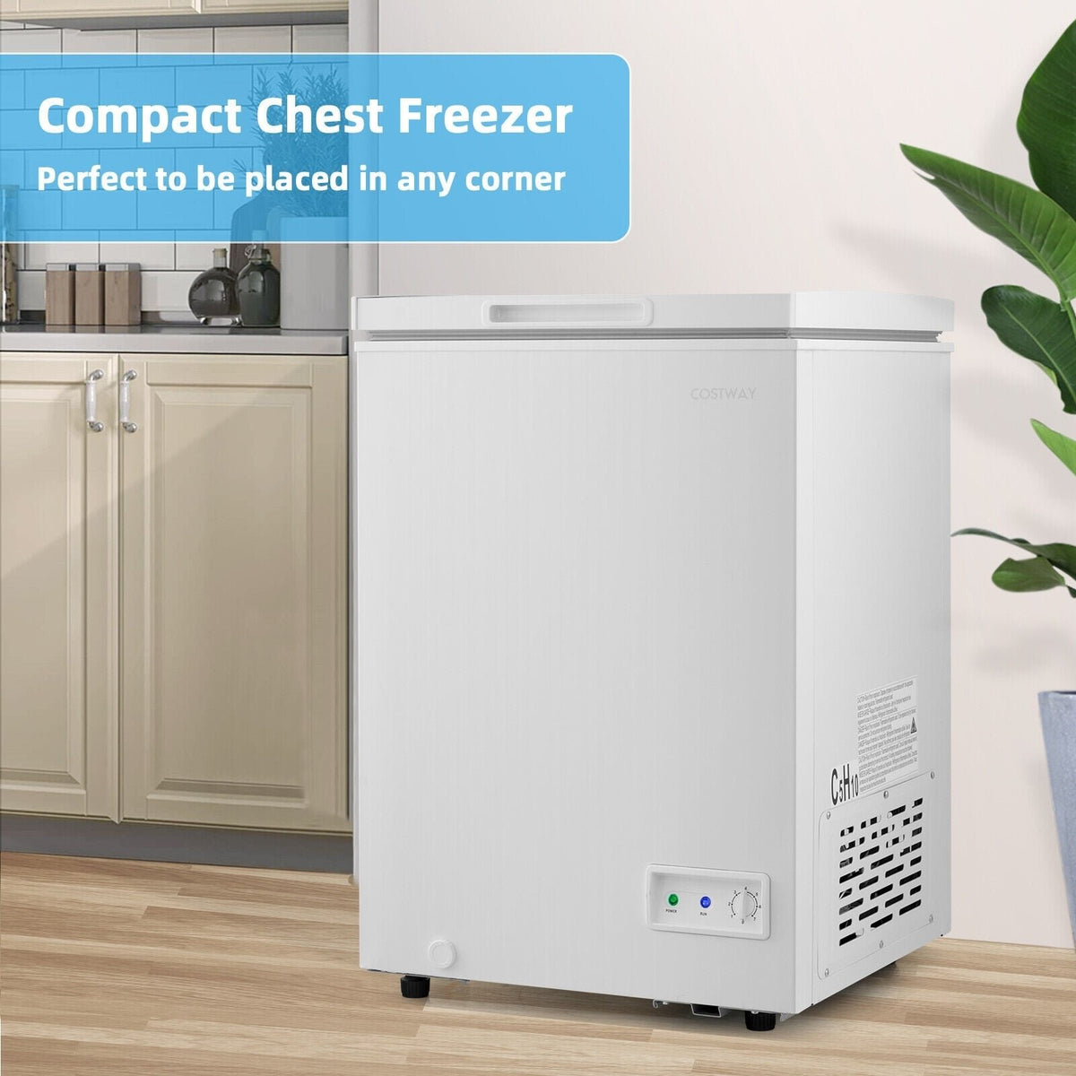 3.5/5 Cu.ft Compact Chest Freezer with Removable Storage Basket-3.5 Cubic view 6