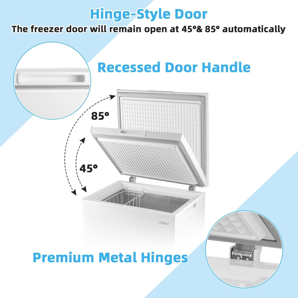 3.5/5 Cu.ft Compact Chest Freezer with Removable Storage Basket-3.5 Cubic view 9