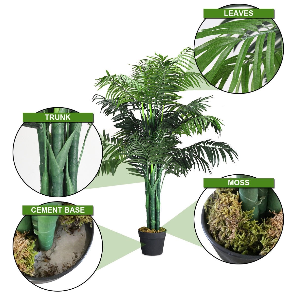 3.5 Feet Artificial Areca Palm Decorative Silk Tree with Basket view 8