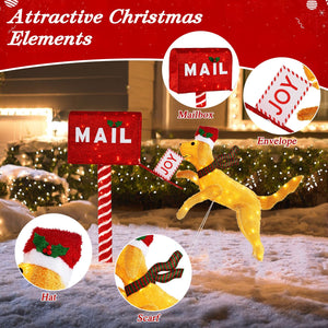 3.5 ft Christmas Mail Box with Dog and 120 Warm White LED Lights view 9