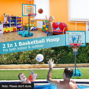 3.8-4.4 Feet Height Adjustable Pool Basketball Hoop for Kids Teens and Adults-Blue view 5