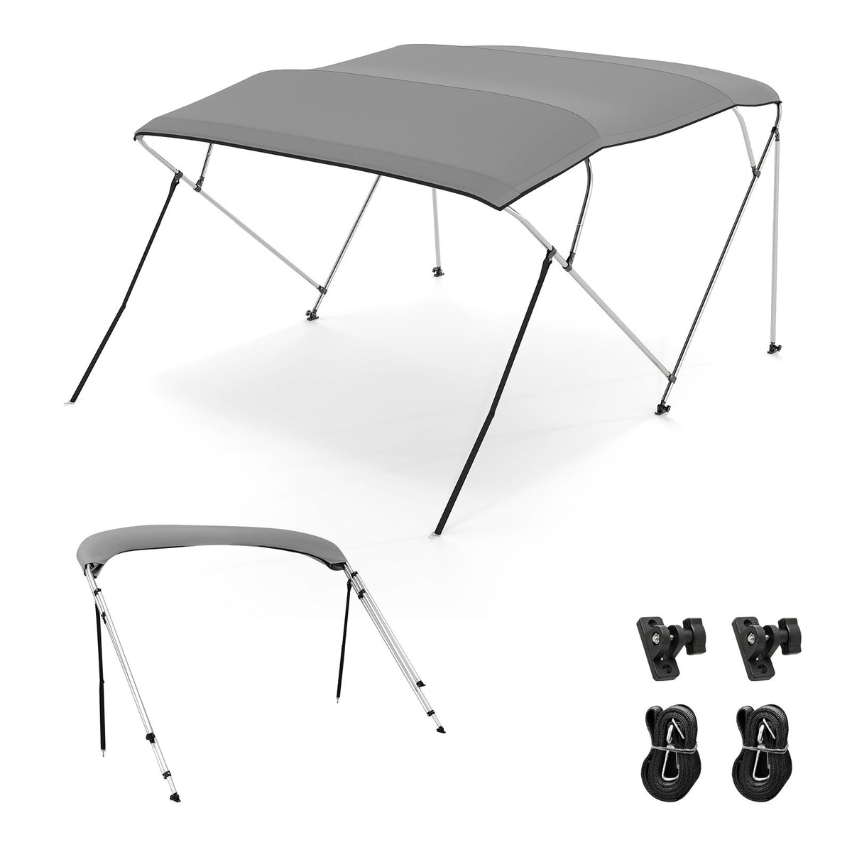 3-Bow/4-Bow Boat Bimini Top Sun Shade Boat Canopy with Storage Boot-4-Bow