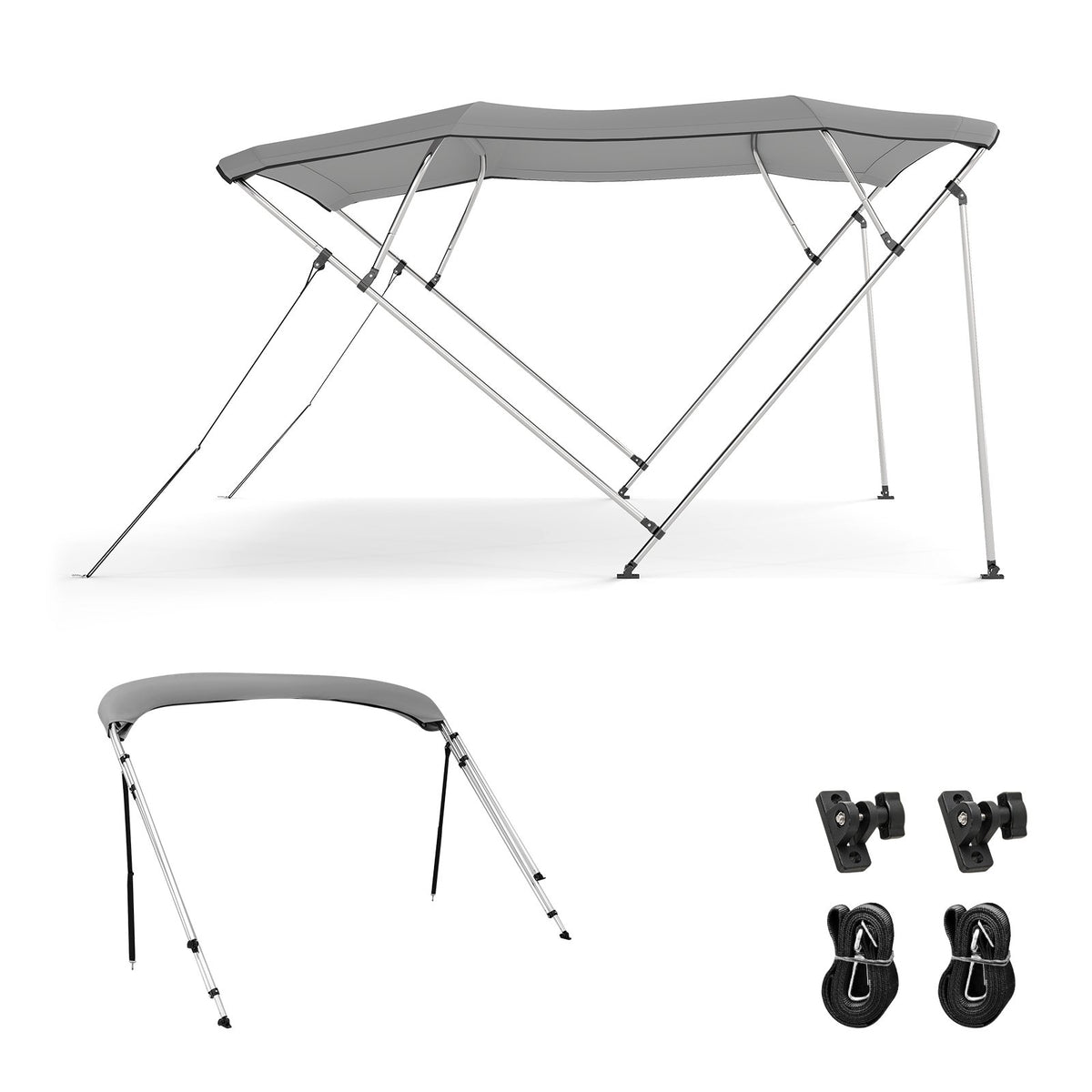 3-Bow/4-Bow Boat Bimini Top Sun Shade Boat Canopy with Storage Boot-4-Bow view 4