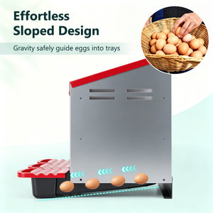 3-Compartment Roll Away Metal Chicken Nesting Box for Hens-Red view 5