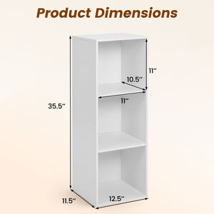 3-Cube Bookcase with 2 Anti-tipping Kits and Cubby Storage Organizer for Home Office-White view 5