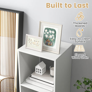3 Cube Bookshelf with Back Guardrail for Living Room Bedroom-White view 9