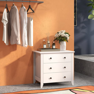 3 Drawer Dresser Chest of Drawers Bedside Table-White view 7
