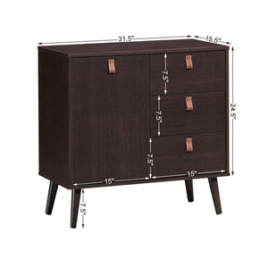 3-drawer Sideboard Storage Display Cabinet-Brown view 4