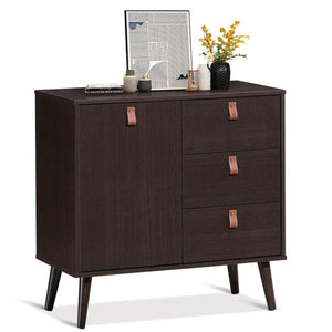 3-drawer Sideboard Storage Display Cabinet-Brown view 7