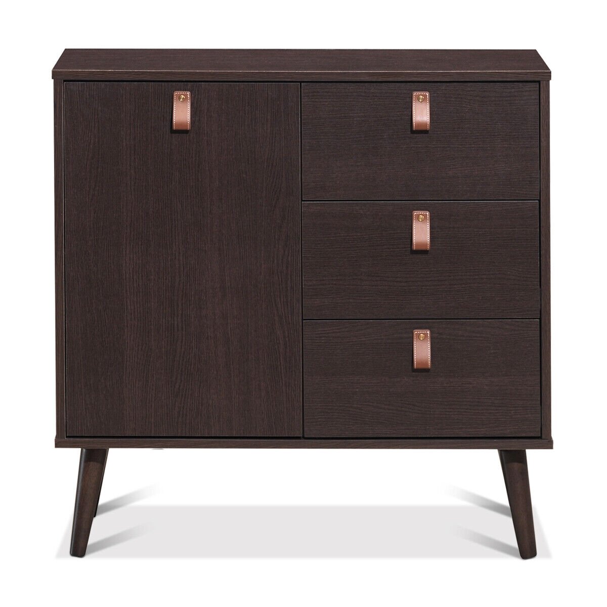 3-drawer Sideboard Storage Display Cabinet-Brown view 8