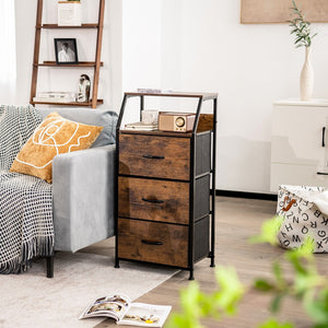Freestanding Cabinet Dresser with Wooden Top Shelves-M view 3