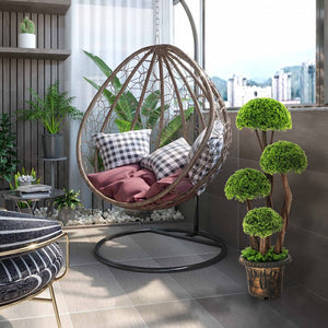 3 Feet Decorative Artificial Cedar Topiary Tree with Rattan Trunk view 2