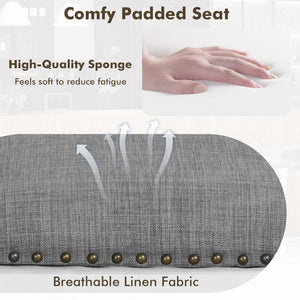 3 Heights Square Saddle Stool Set of 2 with Footrests and Padded Seats-Gray view 7