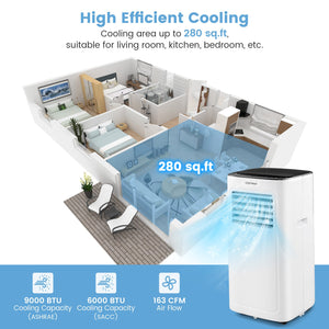 3-in-1 9000 BTU Air Conditioner with Dehumidifier and 24H Timer-White view 5