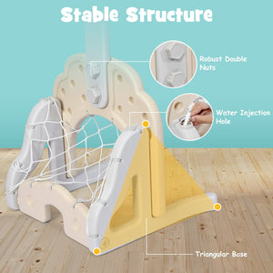 3-in-1 Adjustable Kids Basketball Hoop Sports Set-Green view 8