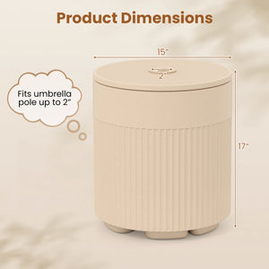 3-in-1 All-Weather Outdoor HDPE Umbrella Base with Water Bag and, 2” Umbrella Hole for Patio-Beige view 5