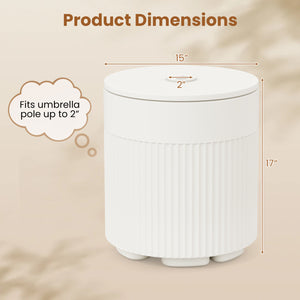 3-in-1 All-Weather Outdoor HDPE Umbrella Base with Water Bag and, 2” Umbrella Hole for Patio-White view 5