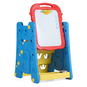 3 in 1 Art Easel for Kids with Double Sided Magnetic Board-Blue