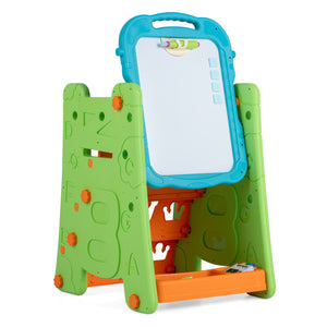 3 in 1 Art Easel for Kids with Double Sided Magnetic Board-Green