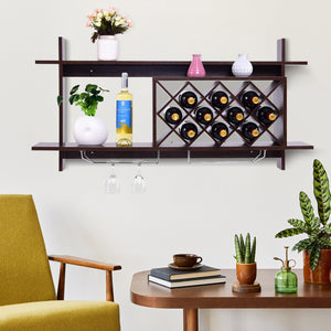 3-in-1 Dining Set: Windsor Chairs, Industrial Sideboard & Wall-Mount Wine Rack Combo view 6