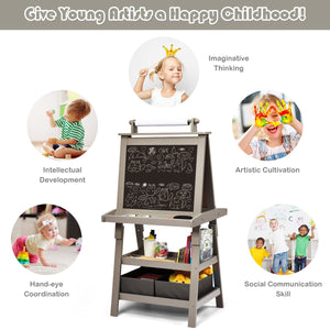 3 in 1 Double-Sided Storage Art Easel-Gray view 7