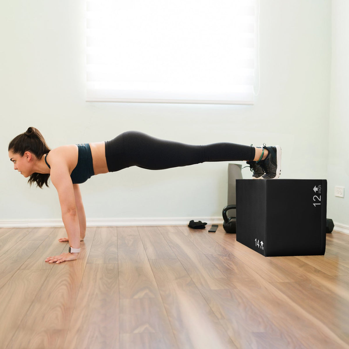 3 In 1 Foam Plyometric Box with 3 Heights and Easy-to-Clean PU Cover-16 Inches view 2