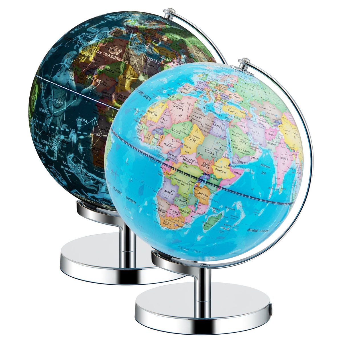 3-in-1 Illuminated World Globe with Stand and, 88 Constellations view 7