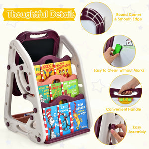 3-in-1 Kids Art Easel Double-Sided Tabletop Easel with Art Accessories-Red view 3