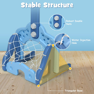 3-in-1 Kids Basketball Hoop Set with Balls-Blue view 7