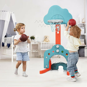 3-in-1 Kids Basketball Hoop Set with Balls-Green view 2