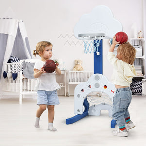 3-in-1 Kids Basketball Hoop Set with Balls-White view 2
