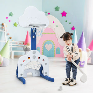 3-in-1 Kids Basketball Hoop Set with Balls-White view 3