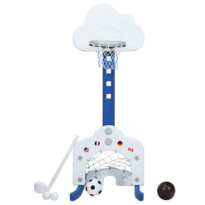 3-in-1 Kids Basketball Hoop Set with Balls-White view 4