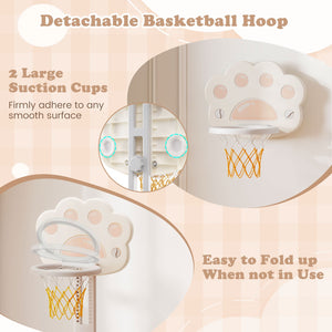 3 in 1 Kids Basketball Hoop with Basketball and Foldable Rim-Gray view 8