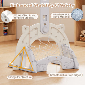 3 in 1 Kids Basketball Hoop with Basketball and Foldable Rim-Gray view 9