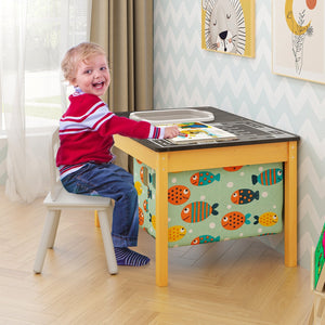 3-in-1 Kids Sand Water Activity Table with Foldable Storage Bin view 3