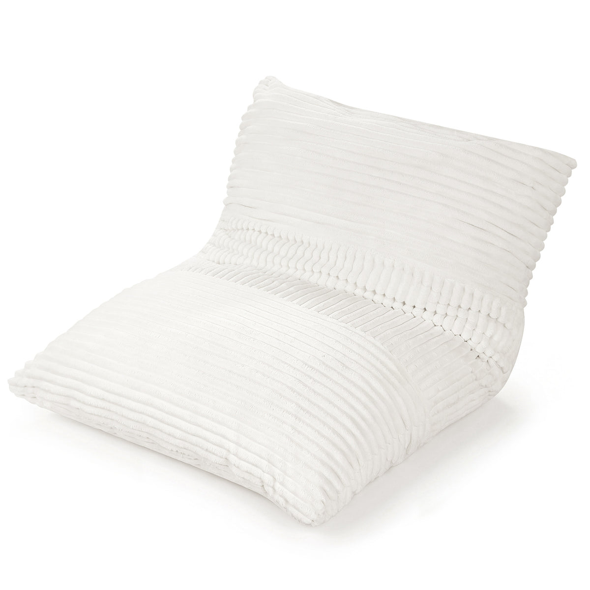 3-in-1 Large Bean Bag Chair with Comfy Corduroy Fabric-Beige