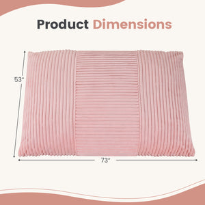 3-in-1 Large Bean Bag Chair with Comfy Corduroy Fabric-Pink view 4