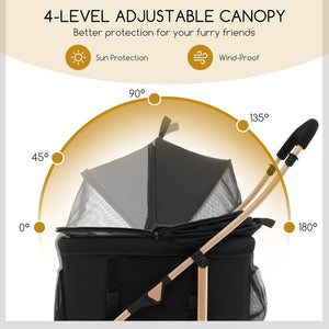 3-In-1 Pet Stroller with Removable Car Seat Carrier-Black view 8