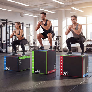 3-in-1 Plyometric Box 16 x 20 x 24 Inches Soft Plyo Jump Box view 3
