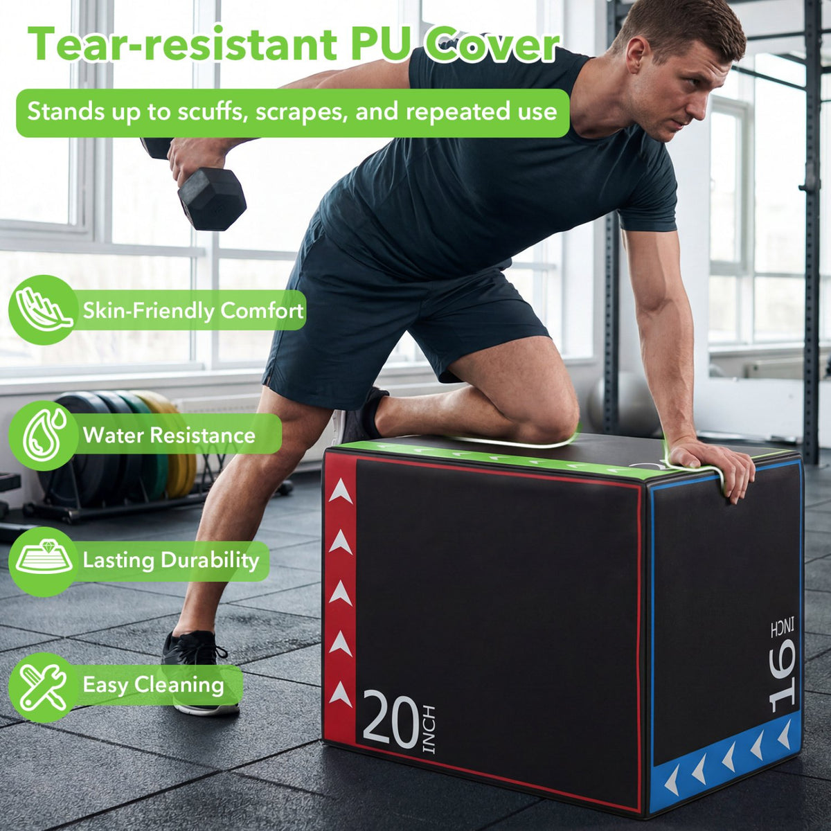 3-in-1 Plyometric Box 16 x 20 x 24 Inches Soft Plyo Jump Box view 8