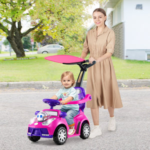 3 in 1 Push Car for Toddler Stroller Sliding Walking Car for Boys and Girls-Pink view 3