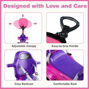 3 in 1 Push Car for Toddler Stroller Sliding Walking Car for Boys and Girls-Pink view 8