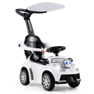 3 in 1 Push Car for Toddler Stroller Sliding Walking Car for Boys and Girls-White